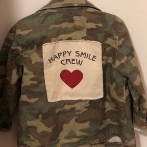 Zara Happy smile crew Camo Jacket Size 2/3